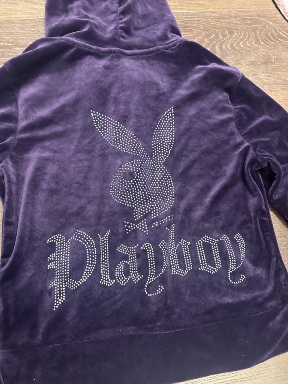 PLAYBOY Purple Velour tracksuit  with Rhinestone Bunny Logo